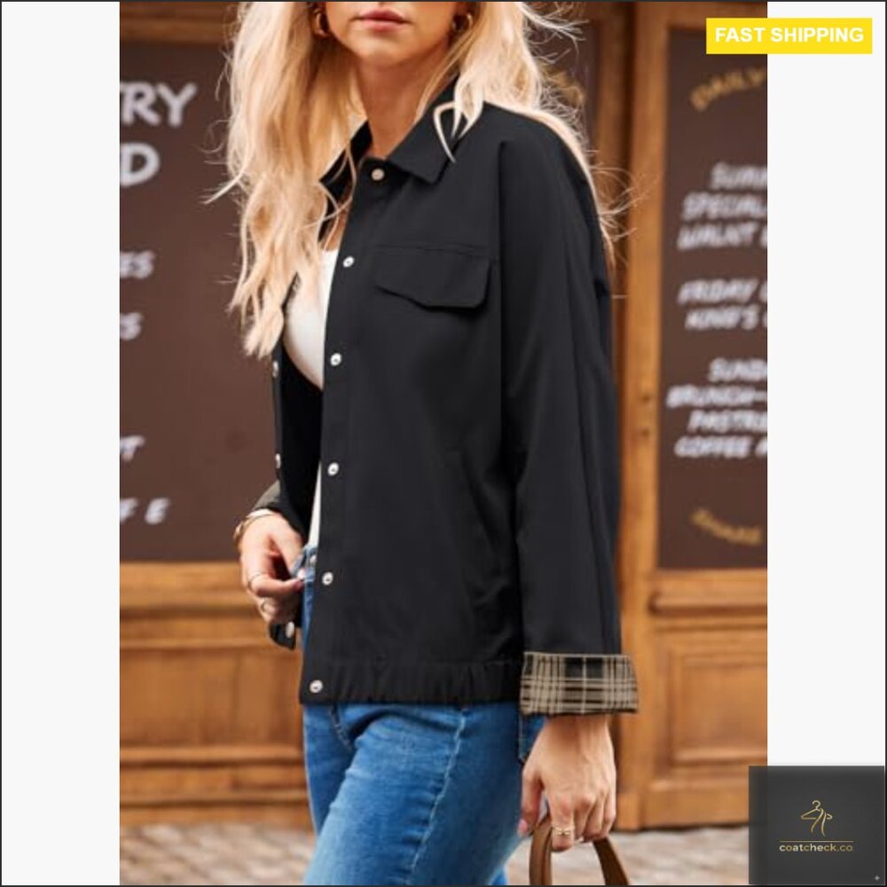 Oversized Snap Button Casual Jacket Lightweight P… - image 3